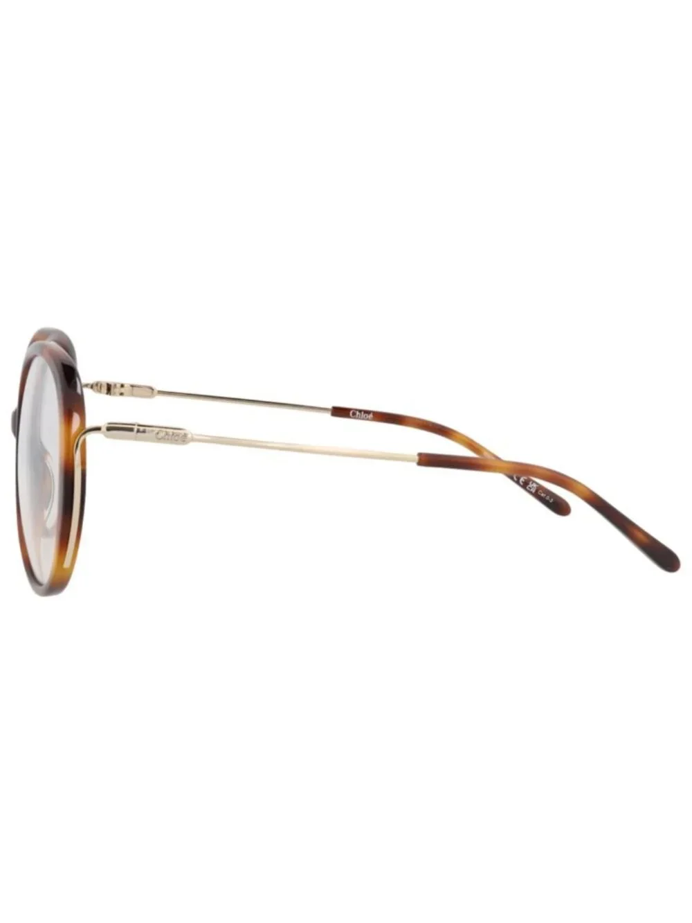 New Chloé Women's Sunglasses Round Oval Recycled Acetate Frame Havana Gold
